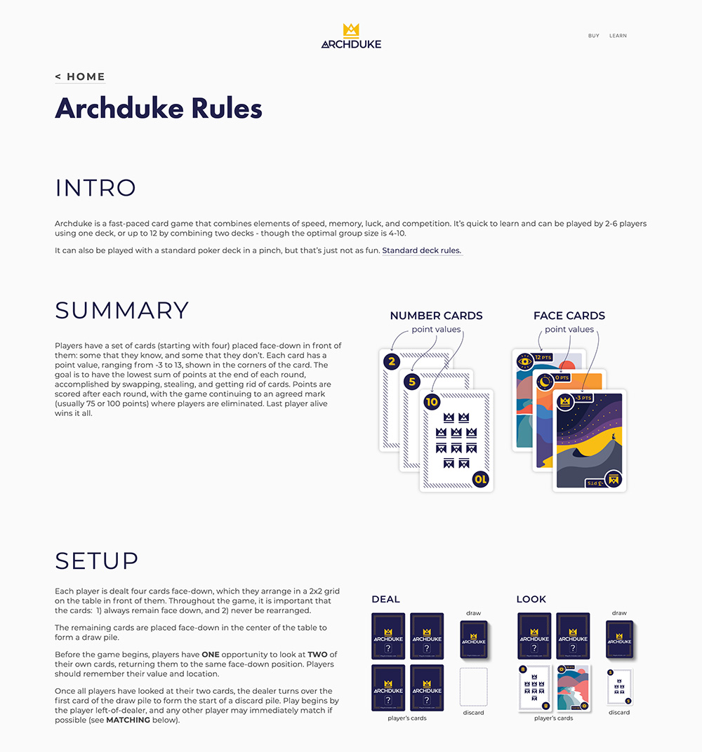 Archduke rulebook layout