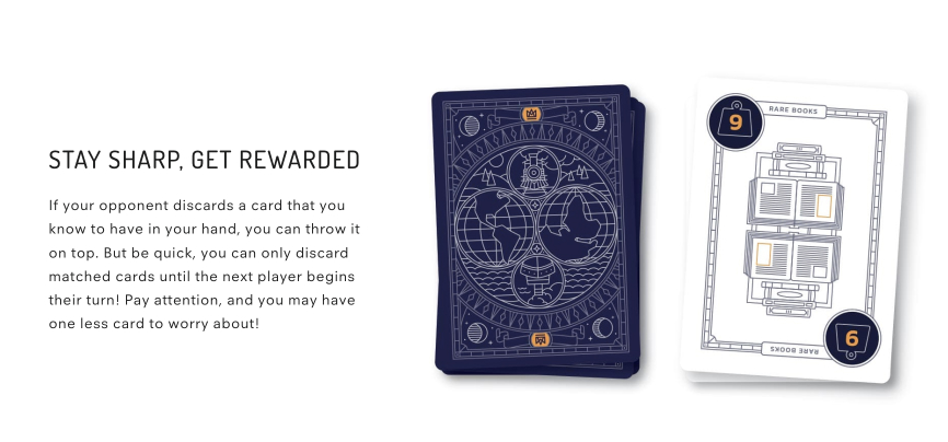 Stay sharp, get rewarded: card back and face card showing the matching mechanic
